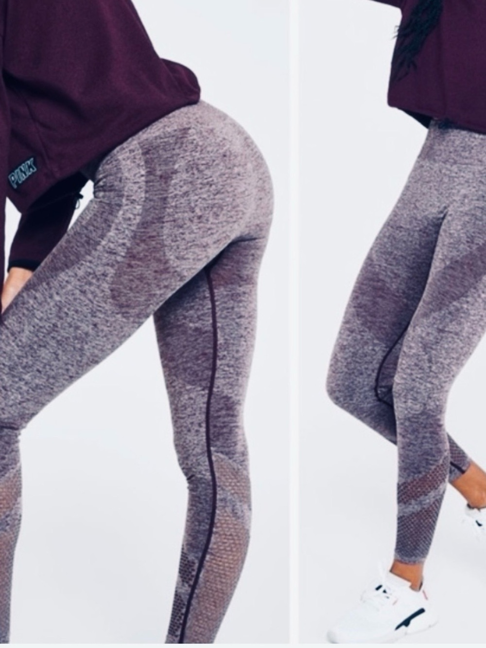 VS PINK Like New Seamless Leggings in Plum Size Small